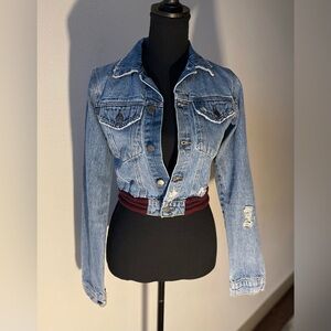 Caramel Claudius Distressed Crop Light wash Denim Jacket